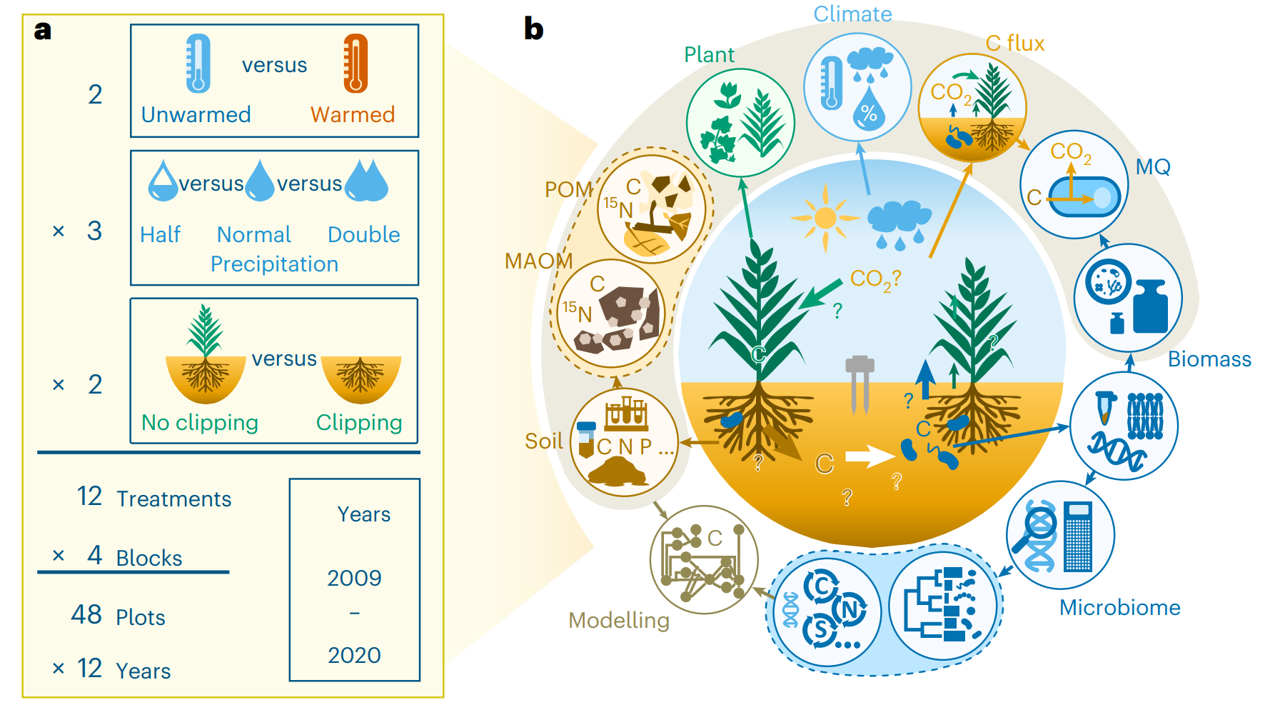 郭雪等在Nature Climate Change发文揭示微生物响应气候变化调控土壤碳库的机制
